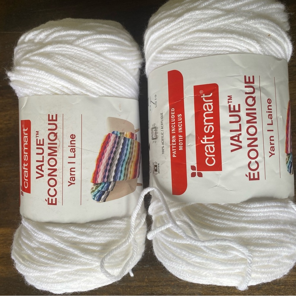 Craft Smart Value White Yarn (lot of 2)